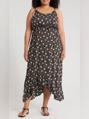 Floral Asymmetrical Maxi Dress